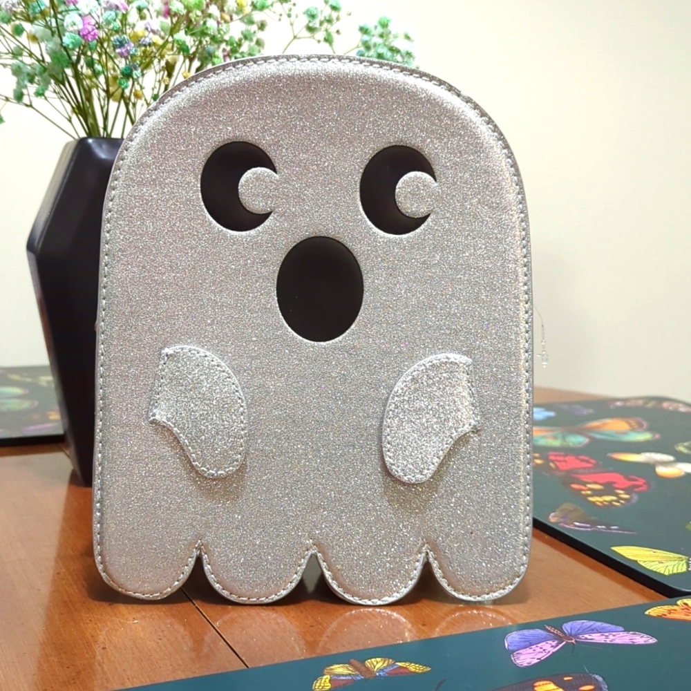 MAD Engine Silver Glitter Ghost Crossbody
